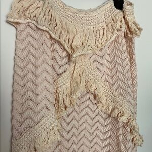 Cream Chevron Maxi skirt